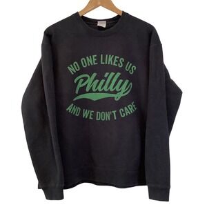 Philly Eagles Sweatshirt No One Likes Us Kelce Black Green Graphic - Size XL